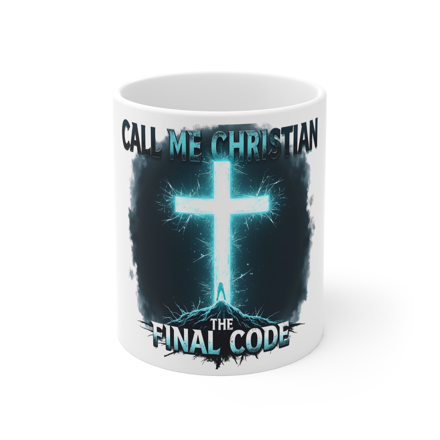 Christian Fan Mug - Metal Music Cross Design - 11oz - Call Me Christian Fan Mug