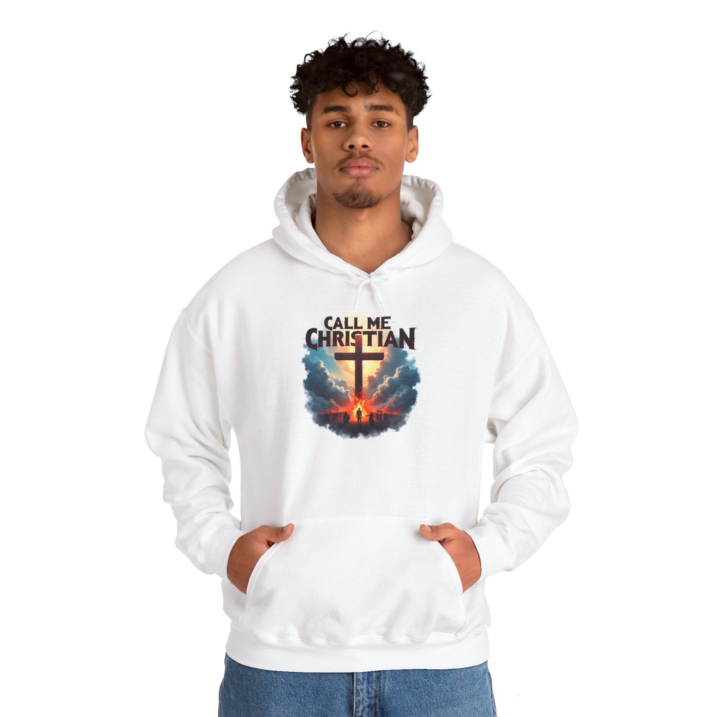 Christian Metal Hoodie - Burning Cross Metal Call Me Christian Fan Hoodie