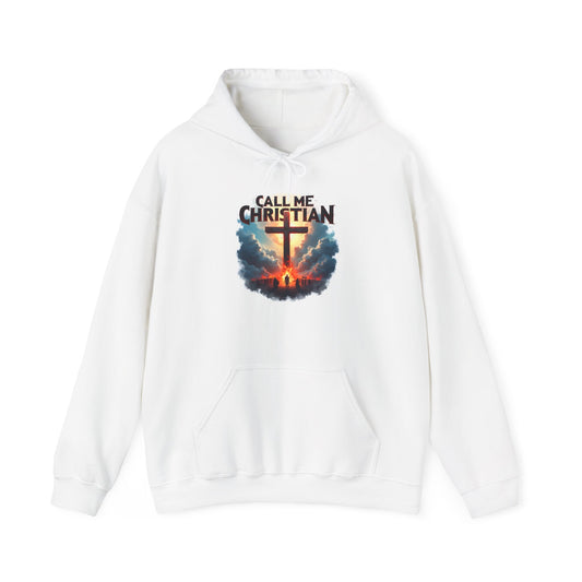 Christian Metal Hoodie - Burning Cross Metal Call Me Christian Fan Hoodie